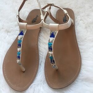 Charlotte Russe white beaded sandals - size 8